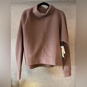 NWT Zella Funnel Neck Top - Brown Taupe - size S